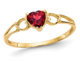10K Yellow Gold Natural Red Garnet Heart Promise Ring 1/2 Carat (ctw)